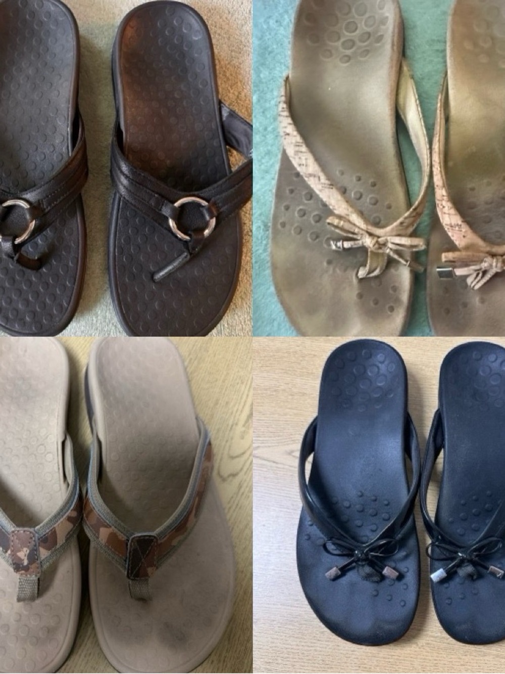 LOT of 4 Vionic orthotic flip flop sandals size 8 (Bundle from my closet)
